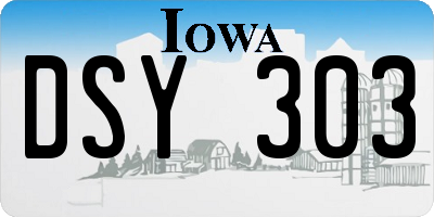 IA license plate DSY303