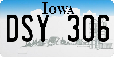 IA license plate DSY306
