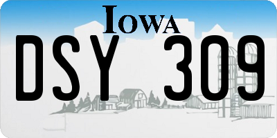 IA license plate DSY309