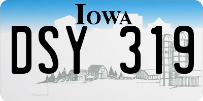 IA license plate DSY319
