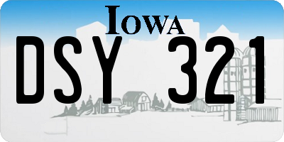 IA license plate DSY321