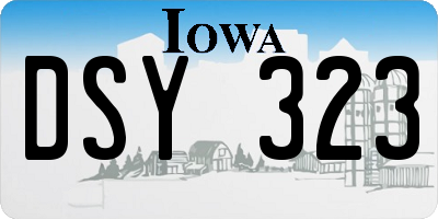 IA license plate DSY323