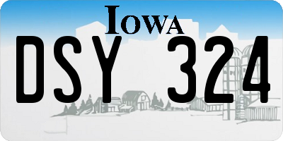 IA license plate DSY324