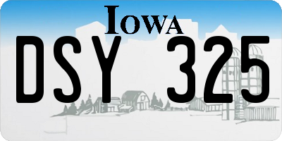 IA license plate DSY325