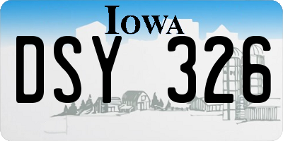IA license plate DSY326