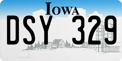 IA license plate DSY329