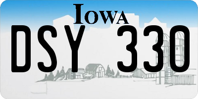 IA license plate DSY330