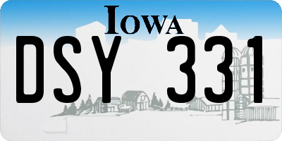 IA license plate DSY331