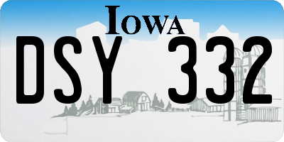 IA license plate DSY332