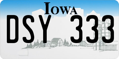 IA license plate DSY333