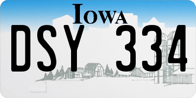 IA license plate DSY334