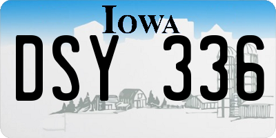 IA license plate DSY336