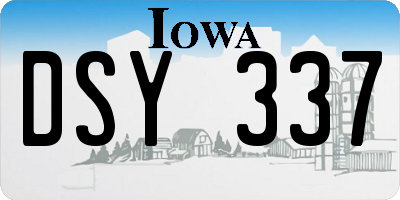 IA license plate DSY337
