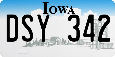 IA license plate DSY342