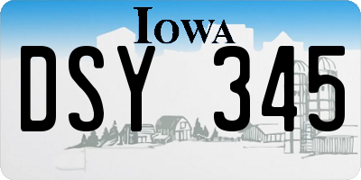 IA license plate DSY345