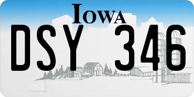 IA license plate DSY346