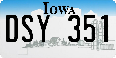 IA license plate DSY351