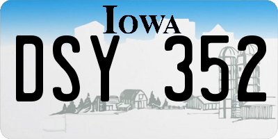 IA license plate DSY352