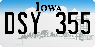 IA license plate DSY355