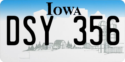 IA license plate DSY356
