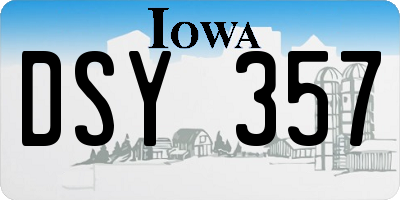 IA license plate DSY357