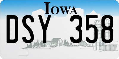 IA license plate DSY358