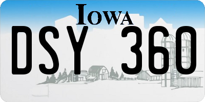 IA license plate DSY360
