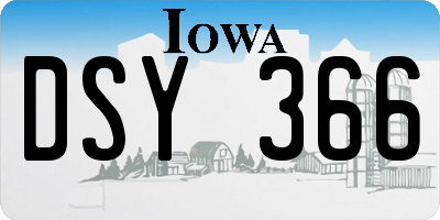 IA license plate DSY366