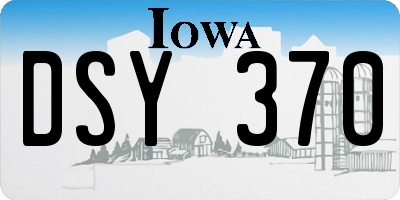 IA license plate DSY370