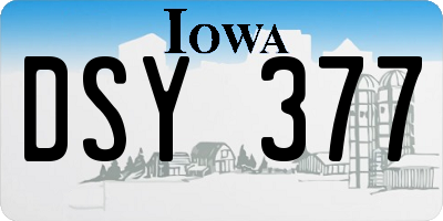 IA license plate DSY377
