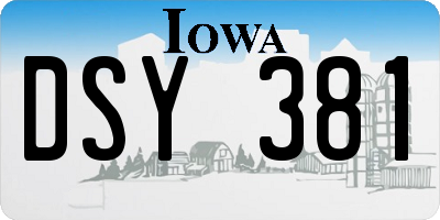 IA license plate DSY381