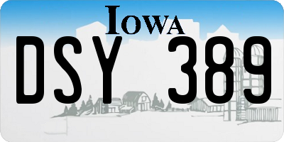 IA license plate DSY389