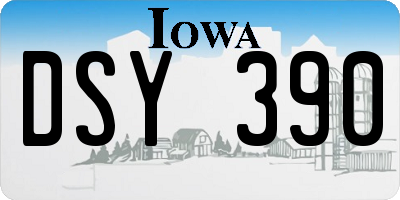 IA license plate DSY390