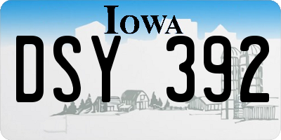 IA license plate DSY392