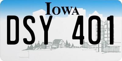 IA license plate DSY401