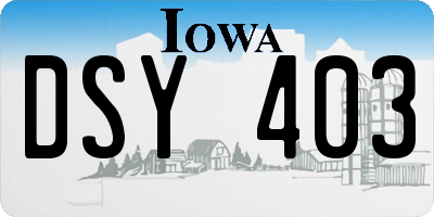 IA license plate DSY403