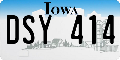 IA license plate DSY414
