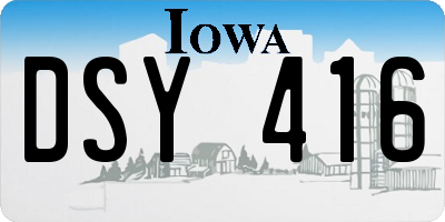 IA license plate DSY416