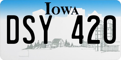 IA license plate DSY420