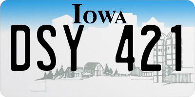 IA license plate DSY421