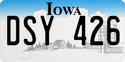 IA license plate DSY426