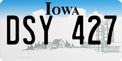 IA license plate DSY427