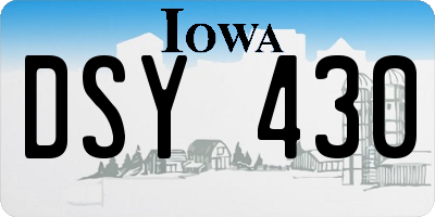 IA license plate DSY430