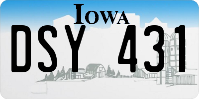 IA license plate DSY431