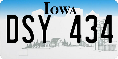 IA license plate DSY434