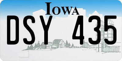 IA license plate DSY435
