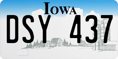 IA license plate DSY437
