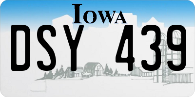 IA license plate DSY439