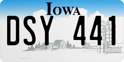 IA license plate DSY441