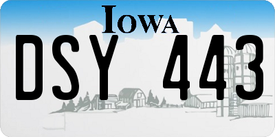 IA license plate DSY443